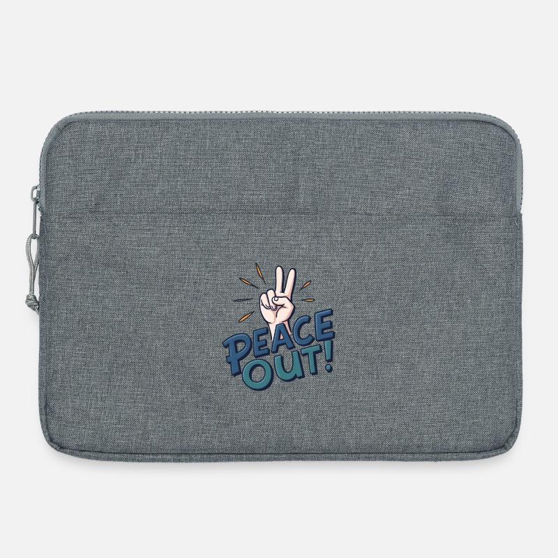 Peace Out Hand - Laptoptasche 15" - Grau meliert