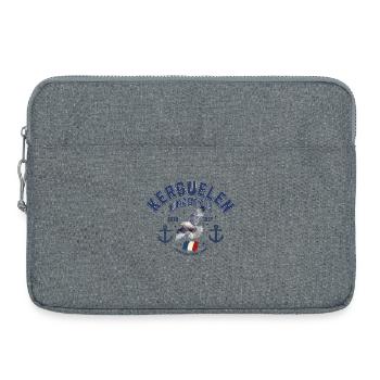 Kerguelen Inseln Design mit Möwe und Ankern - Laptoptasche 15" - Grau meliert - Vorne