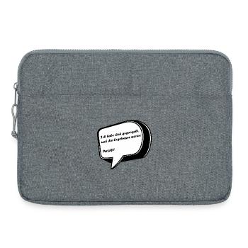 Dicton de la Saint-Valentin dans une bulle de dialogue - Sacoche pour ordinateur portable 15 pouces - gris chiné - Devant