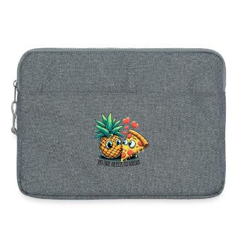 Pizza Hawaii French Kiss Love Drôle de cadeau - Sacoche pour ordinateur portable 15 pouces - gris chiné - Devant