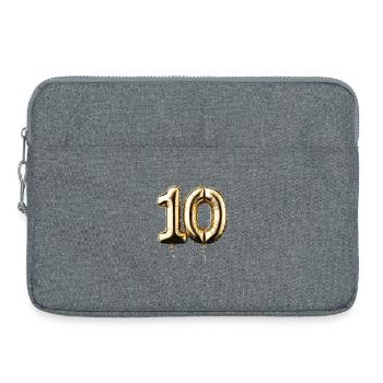 10 Years Gold Balloon Foil Balloon Gift - Laptop bag 15" - heather grey - Front