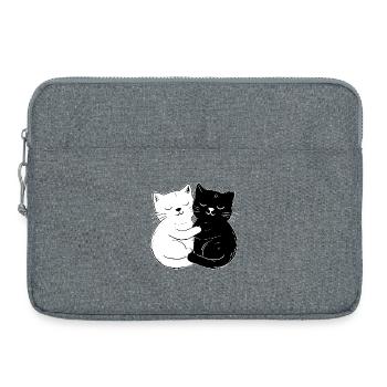 Chats mignons – simples et élégants - Sacoche pour ordinateur portable 15 pouces - gris chiné - Devant
