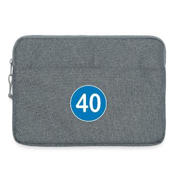 40e anniversaire, 40 ans, panneau de signalisation bleu - Sacoche pour ordinateur portable 15 pouces - gris chiné - Devant