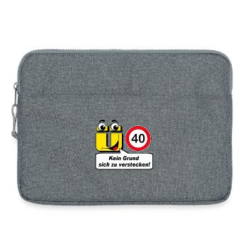 40. Geburtstag , Ü40 kein Grund sich .......... - Laptoptasche 15" - Grau meliert - Vorne