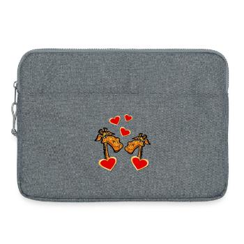 COUPLES IN LOVE GIRAFFES HEART - Laptop bag 15" - heather grey - Front