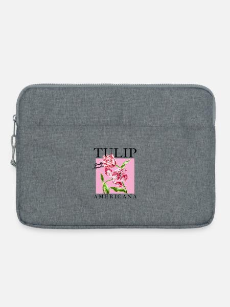 Barock-Tulpen Duo auf Rosa - Laptoptasche 15" - Grau meliert