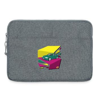 Voiture funky des années 90 - Sacoche pour ordinateur portable 15 pouces - gris chiné - Devant