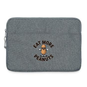 Eat More Peanuts Erdnüsse Fun Shirt - Laptop bag 15" - heather grey - Front