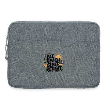 Eat Sleep Beach Repeat - Laptop bag 15" - heather grey - Front