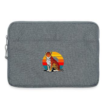Jaguar sur la plage - Sacoche pour ordinateur portable 15 pouces - gris chiné - Devant