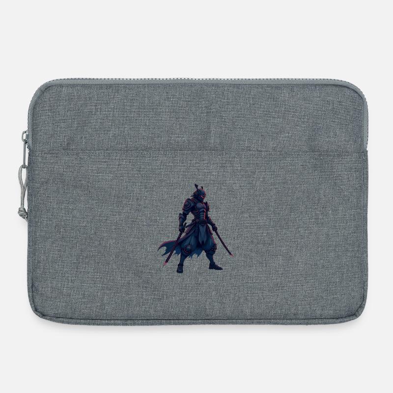 Cyber Samurai Warrior Illustration - Laptop bag 15" - heather grey