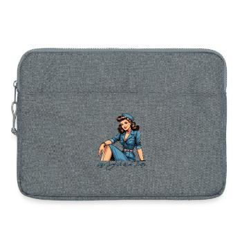 Pin Up Rétro Hôtesse de l’air Profession Cadeau de voyage - Sacoche pour ordinateur portable 15 pouces - gris chiné - Devant