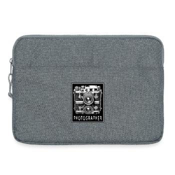 Vintage Kamera - Laptoptasche 15" - Grau meliert - Vorne