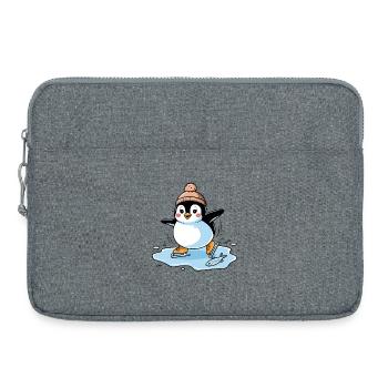 Skating Penguin - Laptop bag 15" - heather grey - Front
