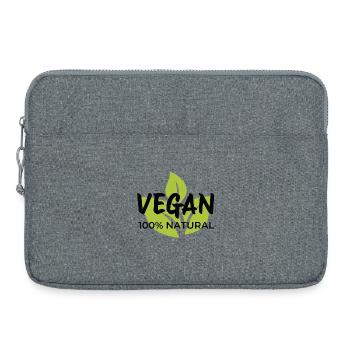 Veganes Blatt-Emblem-Design - Laptoptasche 15" - Grau meliert - Vorne