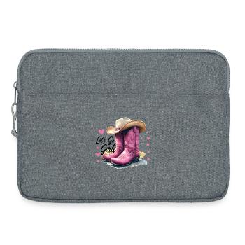 Lets Go Girls Western Pink Stiefel Frauen Geschenk - Laptoptasche 15" - Grau meliert - Vorne