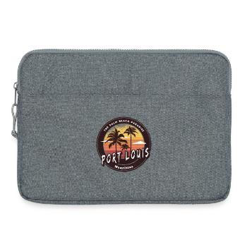 Port Louis Maurice Palmiers Design Rétro - Sacoche pour ordinateur portable 15 pouces - gris chiné - Devant