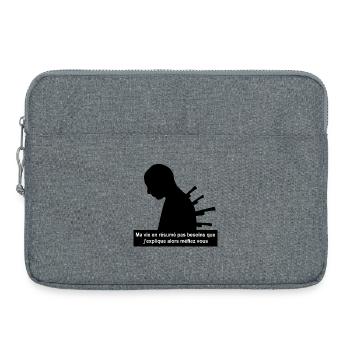 Mein Leben in Kürze - Laptoptasche 15" - Grau meliert - Vorne