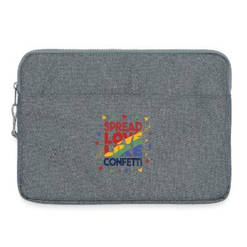 LGBTQIA+ Gay Pride T-Shirt Spread Love Like - Sacoche pour ordinateur portable 15 pouces - gris chiné - Devant