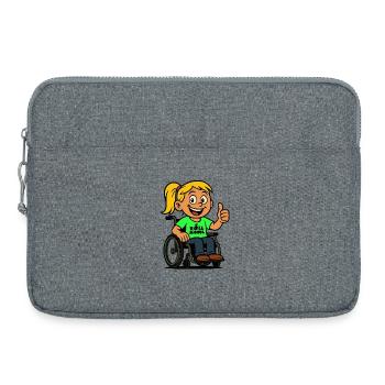 Lolla modèle d’utilisateurs de fauteuils roulants. Fauteuil roulant # - Sacoche pour ordinateur portable 15 pouces - gris chiné - Devant