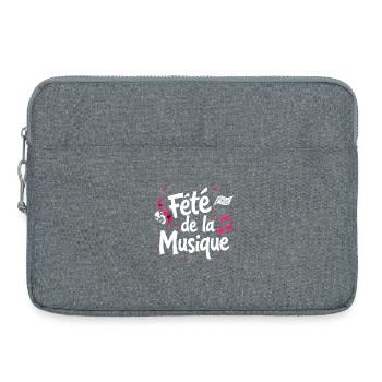 Fête de la Musique Typo Festive - Sacoche pour ordinateur portable 15 pouces - gris chiné - Devant
