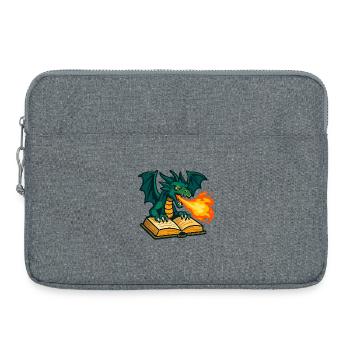 Fire Dragon Book Magic - Laptop bag 15" - heather grey - Front