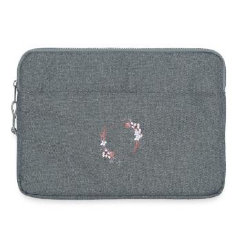 Zarter Blütenkranz in Rot, Orange und Pastellrosa - Laptoptasche 15" - Grau meliert - Vorne