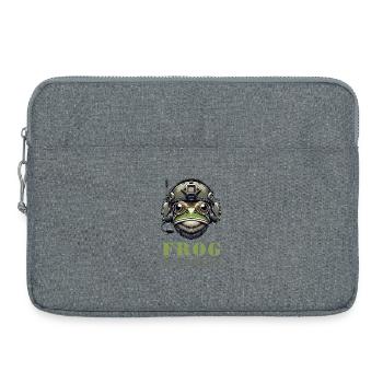 Grenouille militaire en action - Sacoche pour ordinateur portable 15 pouces - gris chiné - Devant