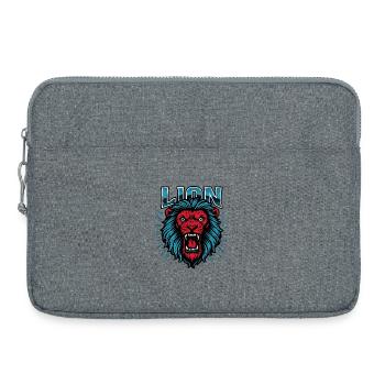 Graphique néon néon bleu rouge tête de lion - Sacoche pour ordinateur portable 15 pouces - gris chiné - Devant