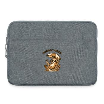 Sunny Vibes Beach Raccoon - Laptop bag 15" - heather grey - Front