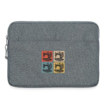 Vintage Sewing Machine - Laptop bag 15" - heather grey - Front