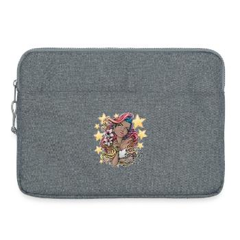 Whimsical Dreamer with Floral Accent - Laptop bag 15" - heather grey - Front