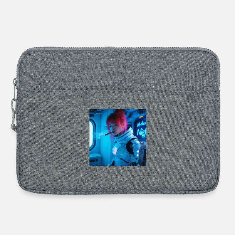 Soldat de l’espace avec un cigare - Sacoche pour ordinateur portable 15 pouces - gris chiné