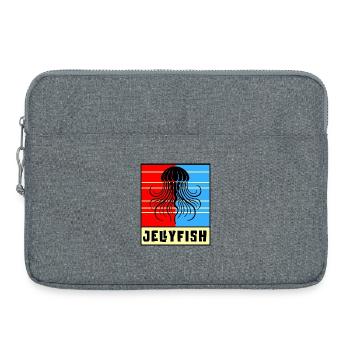 Méduse – Design rétro - Sacoche pour ordinateur portable 15 pouces - gris chiné - Devant