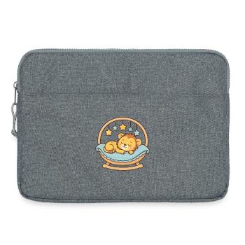 Sleeping lion cub – Cute animal motif for baby - Laptop bag 15" - heather grey - Front