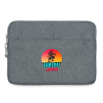 Samouraï Japon Coucher de soleil Design - Sacoche pour ordinateur portable 15 pouces - gris chiné - Devant