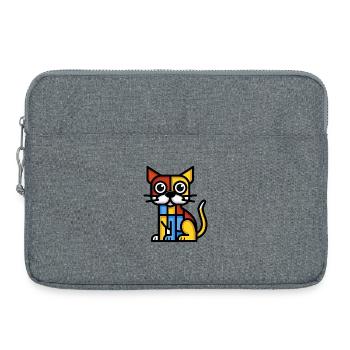 Image colorée d’un chien cubiste - Sacoche pour ordinateur portable 15 pouces - gris chiné - Devant