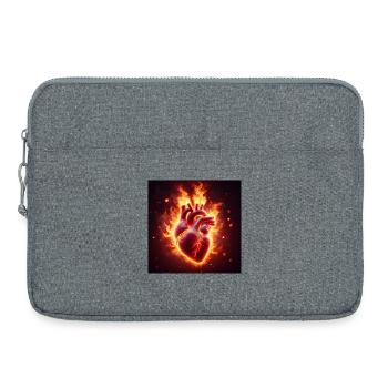 Burning Heart Design - Laptop bag 15" - heather grey - Front