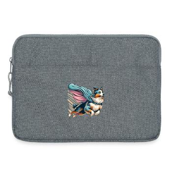 Super Dog Australian Shepherd Sheppie Gift - Laptop bag 15" - heather grey - Front