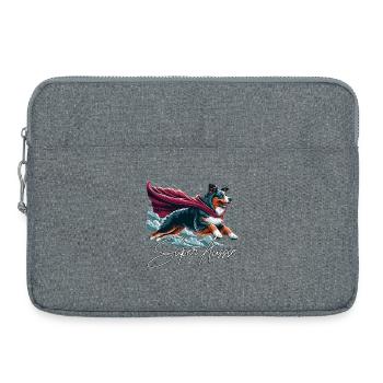 Super Dog Australian Shepherd Sheppie Gift - Laptop bag 15" - heather grey - Front