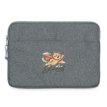 Super Katze Britisch Kurzhaar getigert Geschenk - Laptoptasche 15" - Grau meliert - Vorne