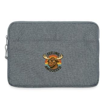 Cooler Elch mit Sonnenbrille Retro Style - Laptoptasche 15" - Grau meliert - Vorne