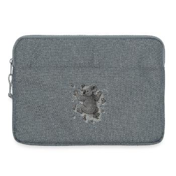 Bouldering Koala Bear Climbing Drawing Gift - Laptop bag 15" - heather grey - Front