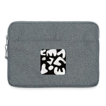 Abstrait Monoprint Impression d’art Tribal - Sacoche pour ordinateur portable 15 pouces - gris chiné - Devant