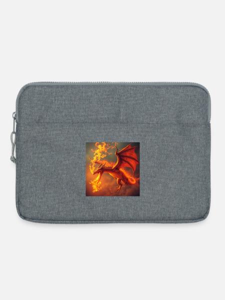 Feuerdrache im Flammenschweif - Laptoptasche 15" - Grau meliert