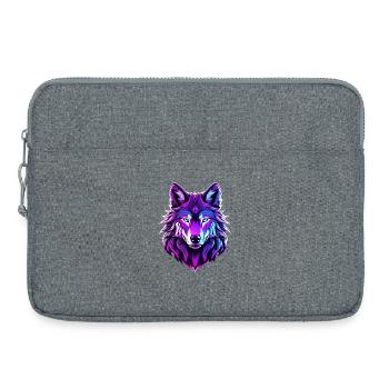 Wolf in Neonfarben - Laptoptasche 15" - Grau meliert - Vorne