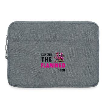 Keep Calm – Flamingo Style - Laptoptasche 15" - Grau meliert - Vorne
