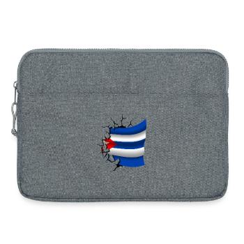 Flagge von Kuba - Kuba - Flagge Broken Design - Laptoptasche 15" - Grau meliert - Vorne
