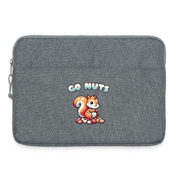 Eichhörnchen sitzt auf Nüssen Cartoon-Tee - Laptoptasche 15" - Grau meliert - Vorne