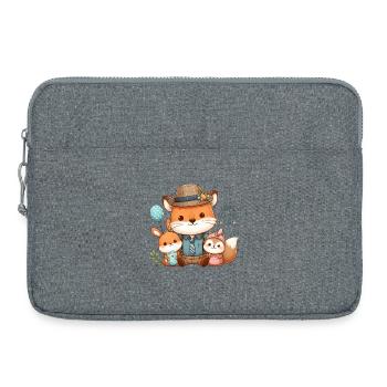 Mignonne fête des pères en famille - Sacoche pour ordinateur portable 15 pouces - gris chiné - Devant